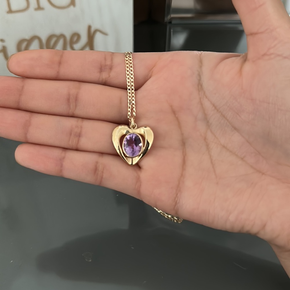 Amethyst heart necklace *vintage*